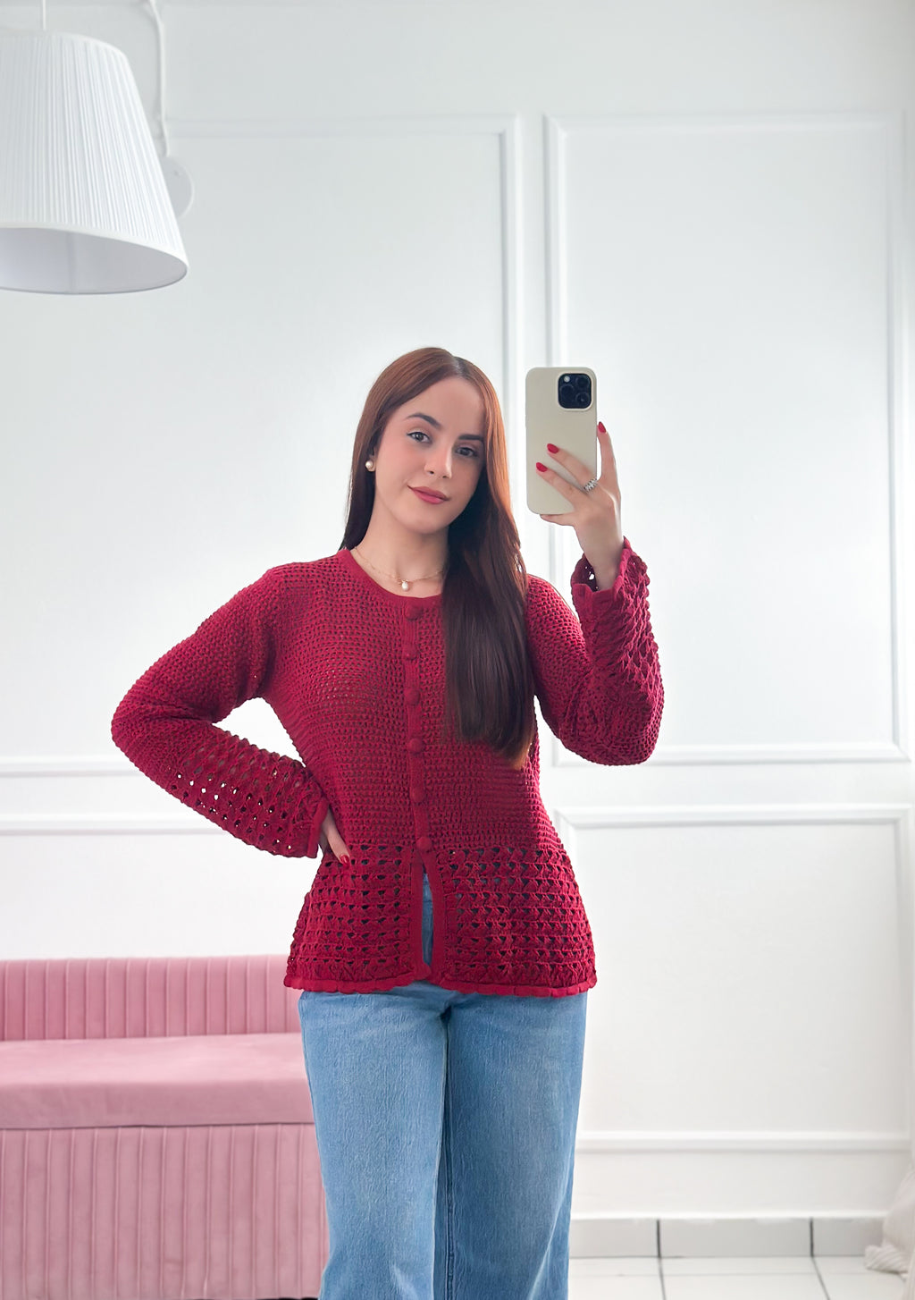 Crimson Heirloom Cardigan