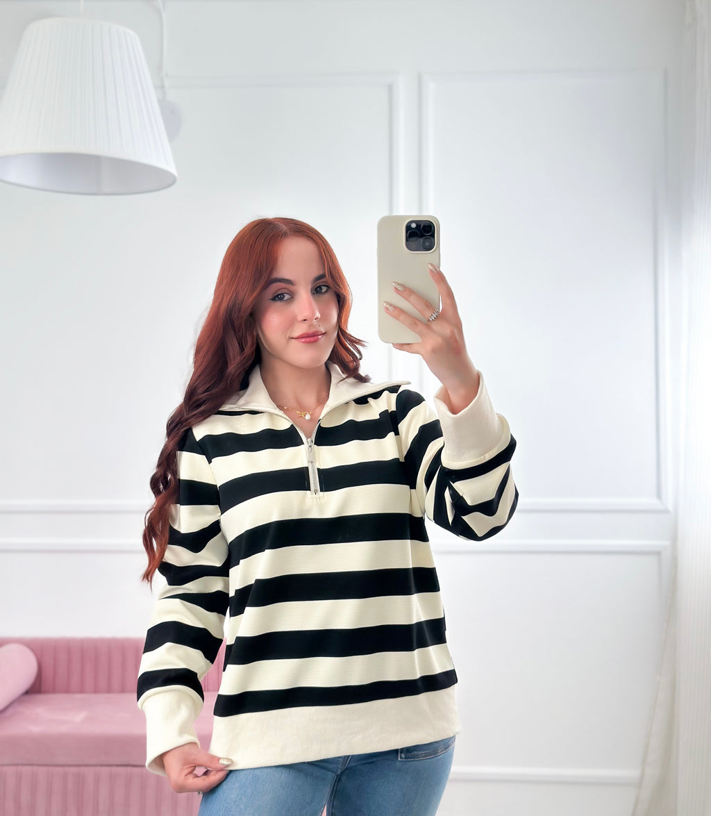 Boardwalk Stripe Zip-Up