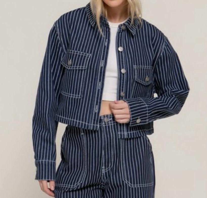 The City Stripe Denim TOP