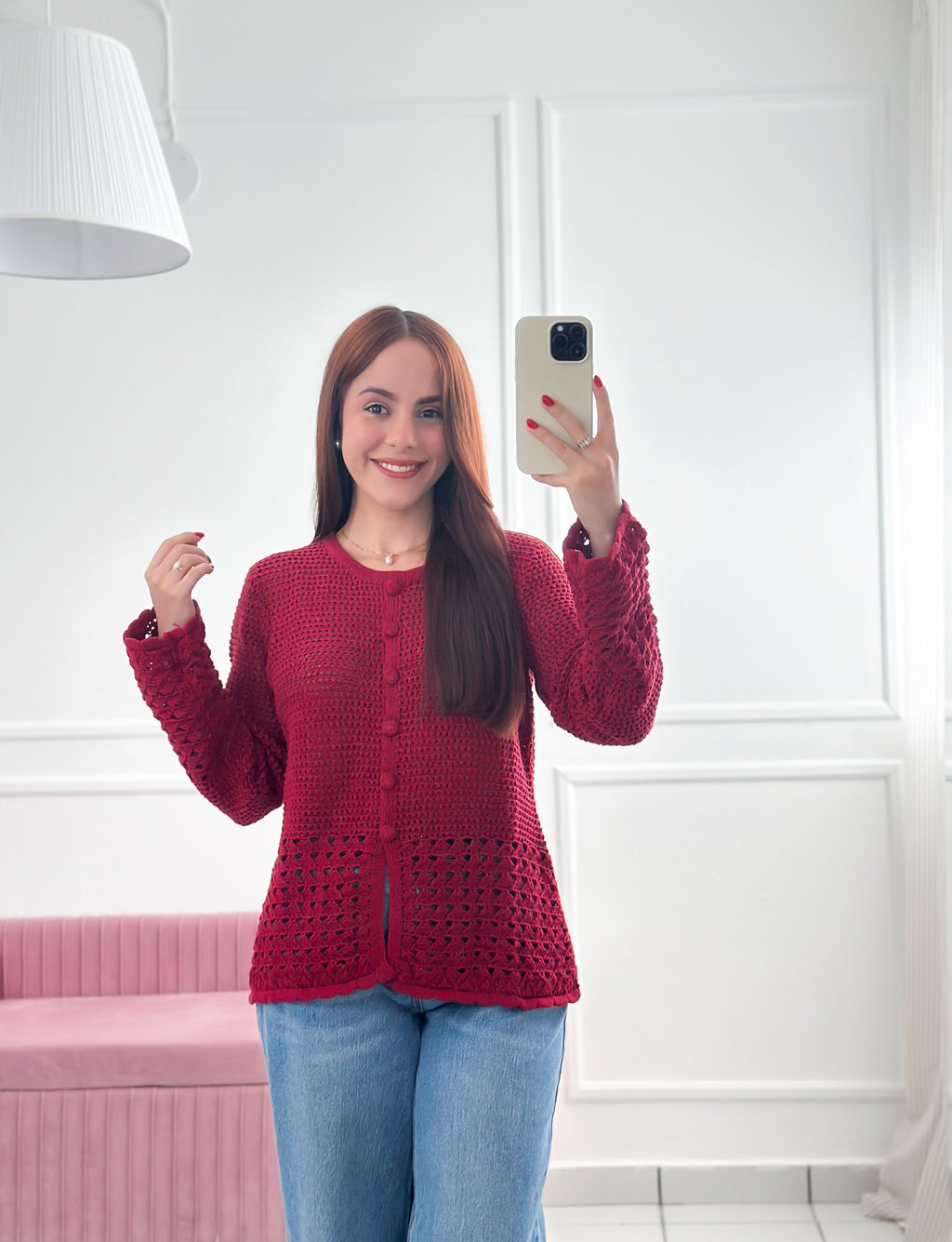 Crimson Heirloom Cardigan