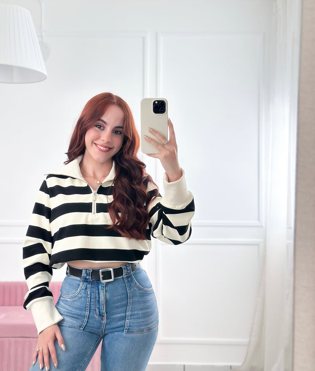 Boardwalk Stripe Zip-Up