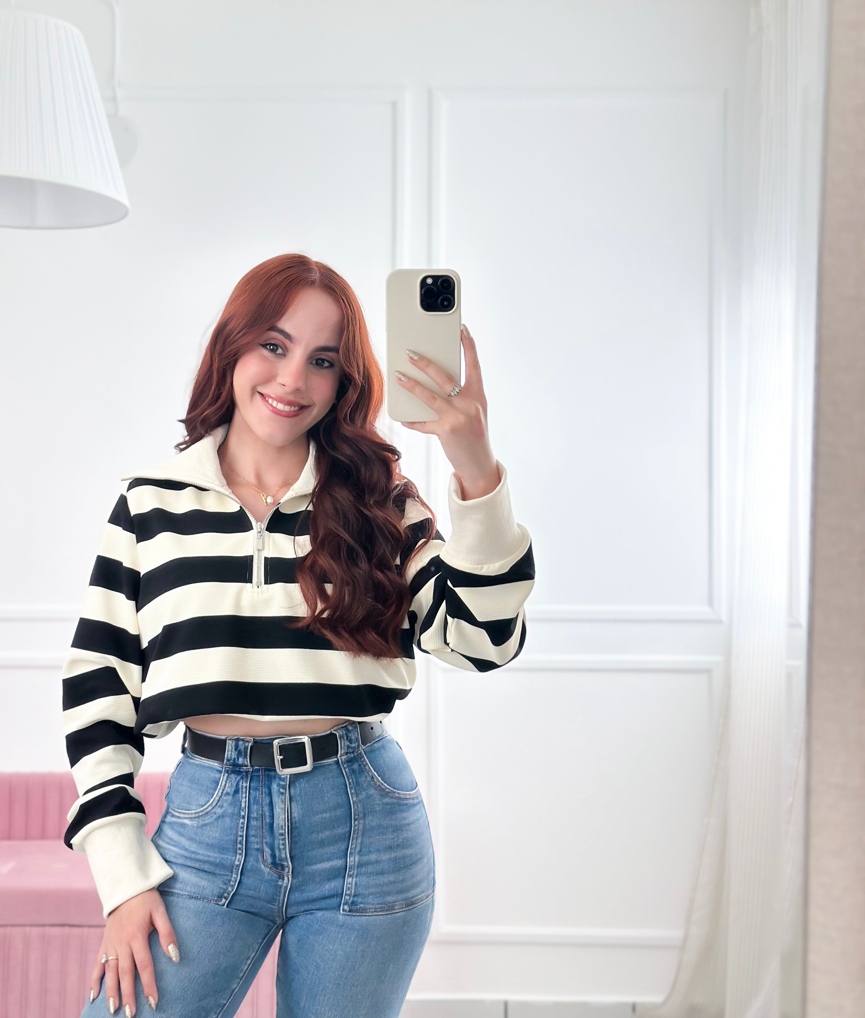 Boardwalk Stripe Zip-Up