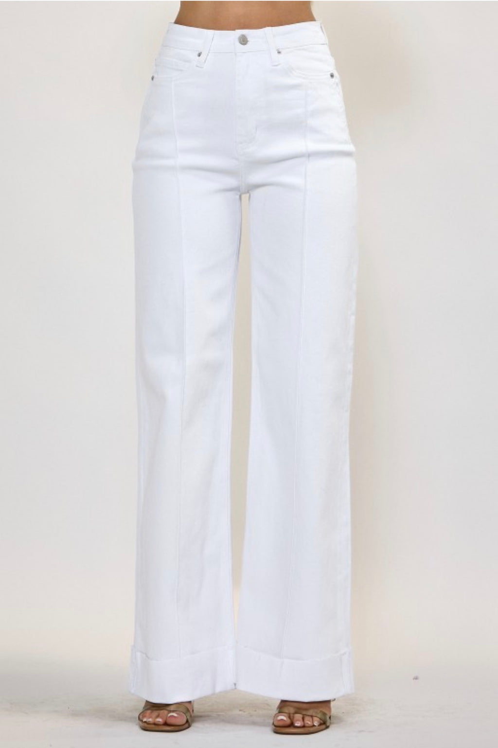 Vibrant White Wide-Leg Jeans