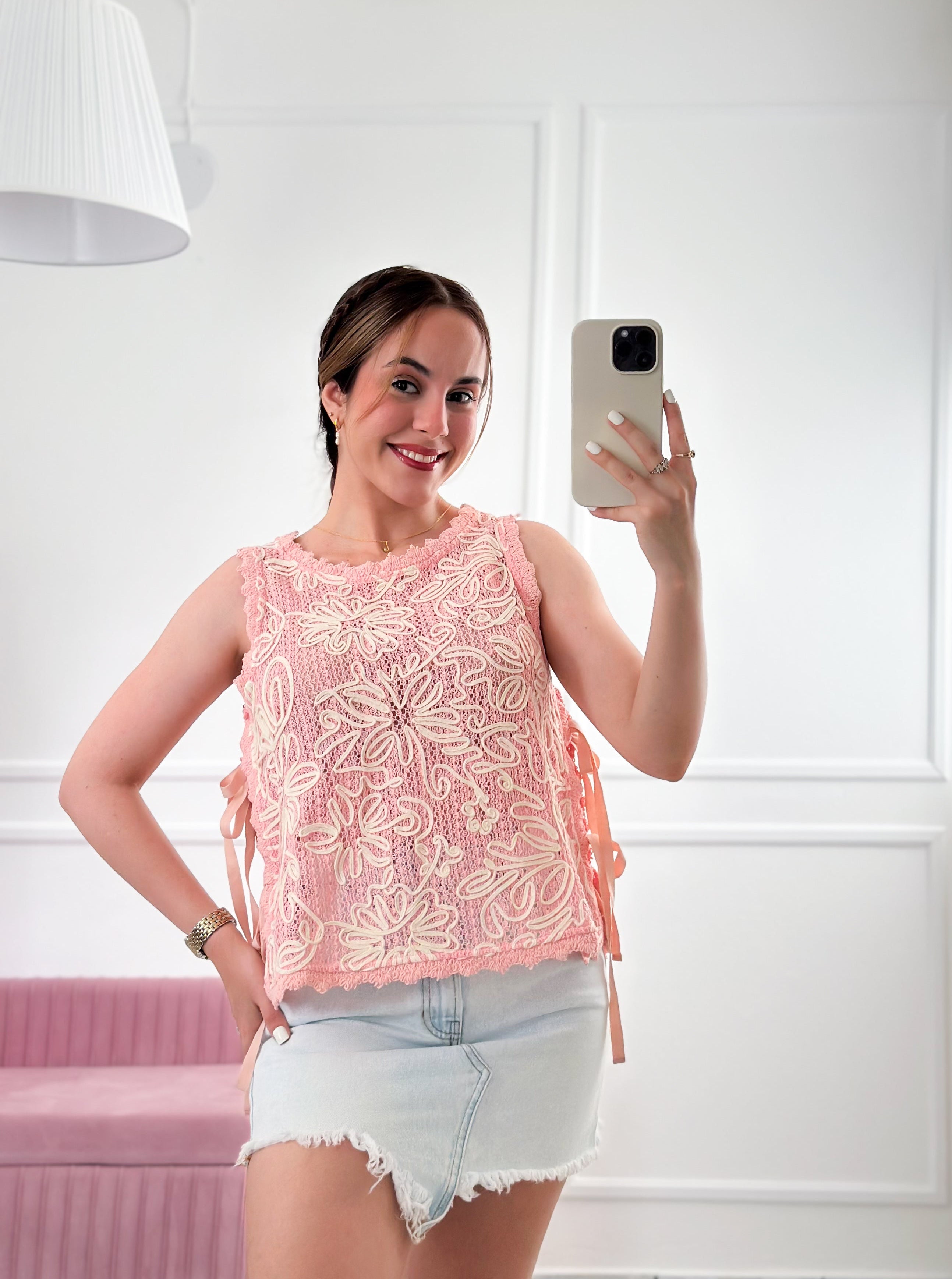 Sweet Bloom Crochet Tank