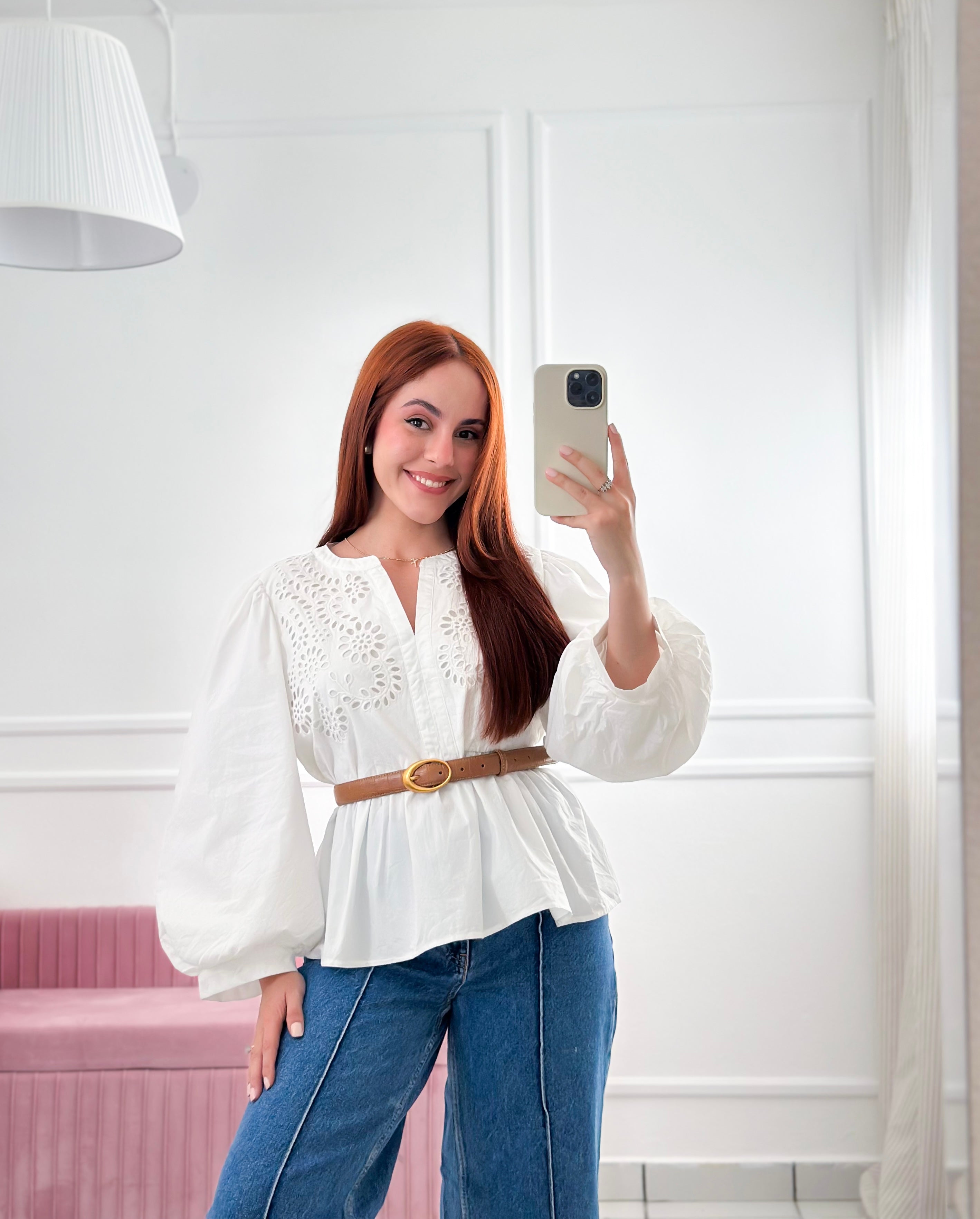 Scarlet Eyelet Blouse