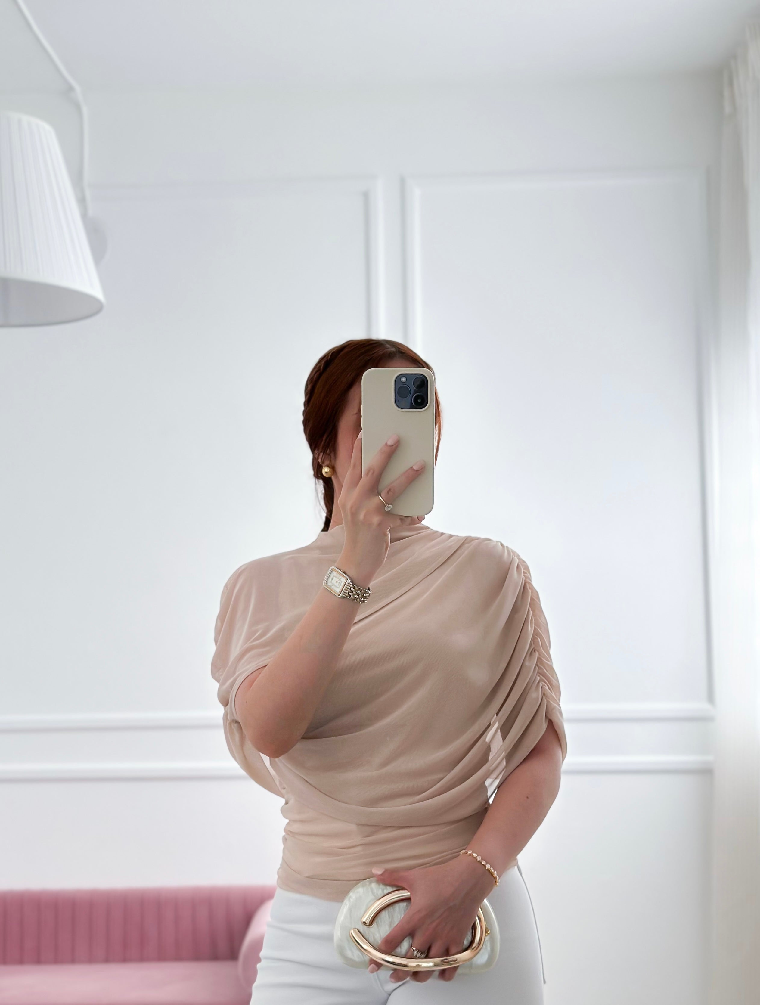 Sand Veil Ruched Blouse